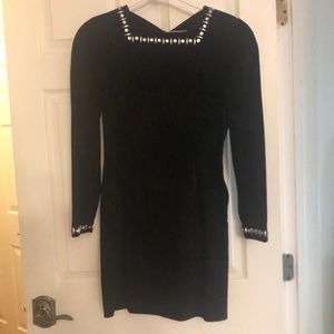 Suede black retro dress Sz 4. EUC